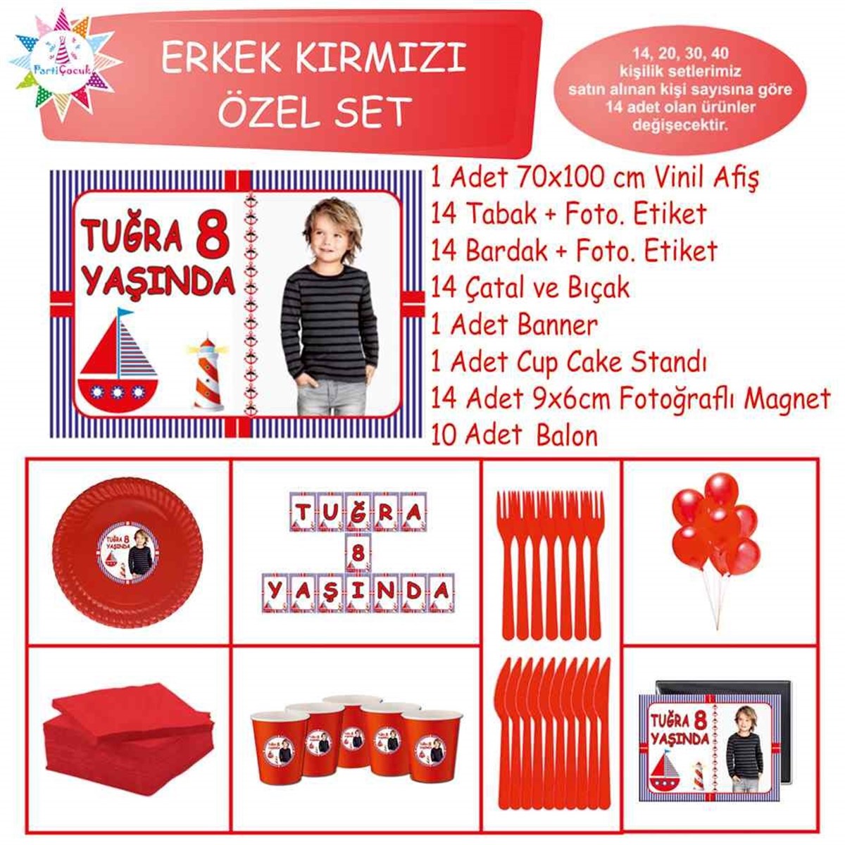 Kırmızı Deniz Temalı Parti Paketi Özel Set 