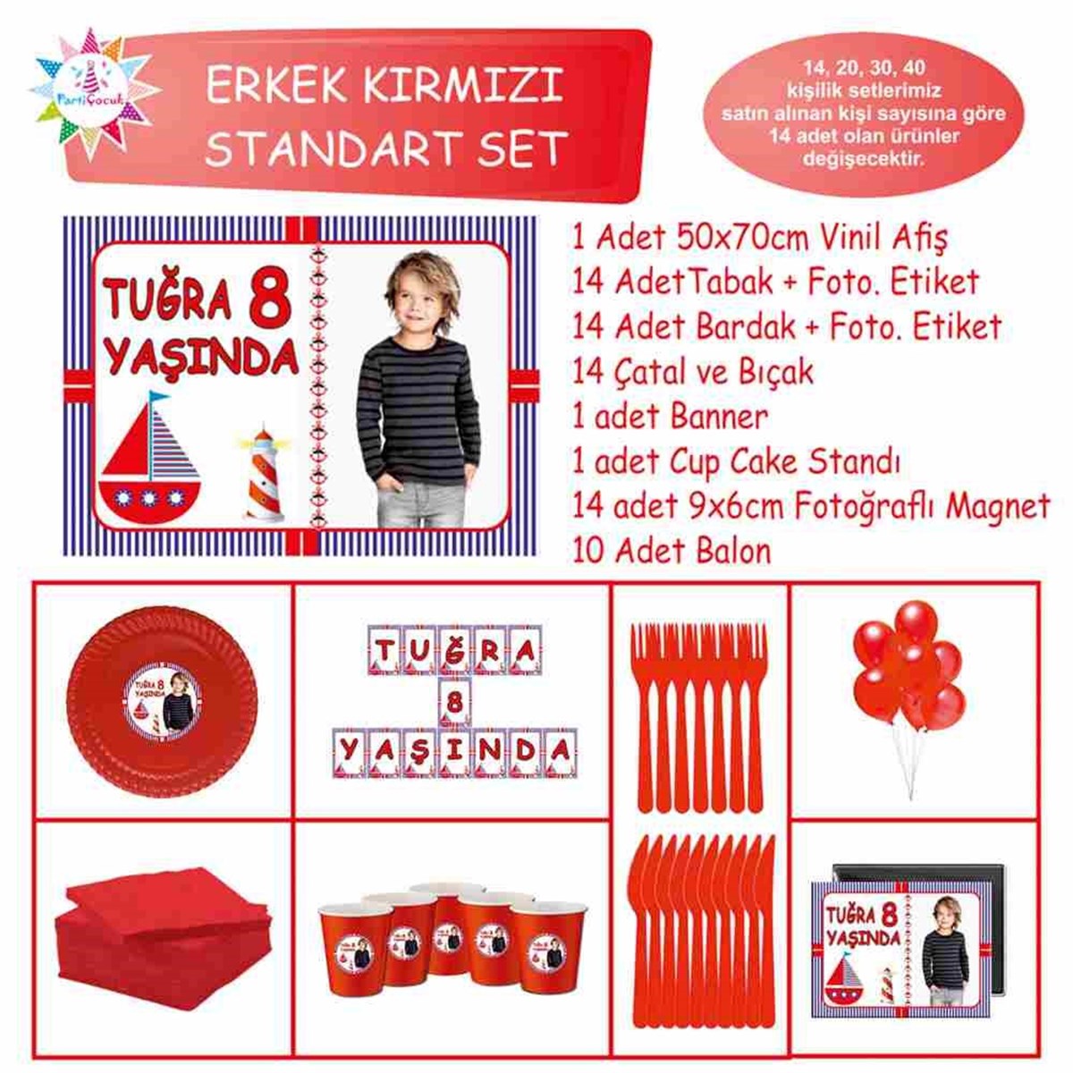 Kırmızı Deniz Temalı Parti Paketi Standart Set 