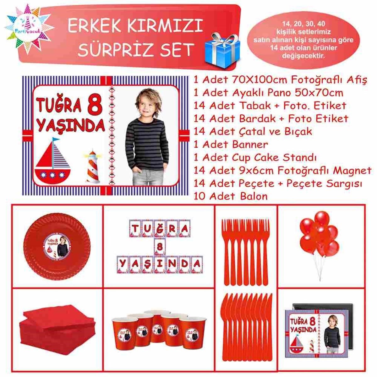 Kırmızı Deniz Temalı Parti Paketi Sürpriz Set 