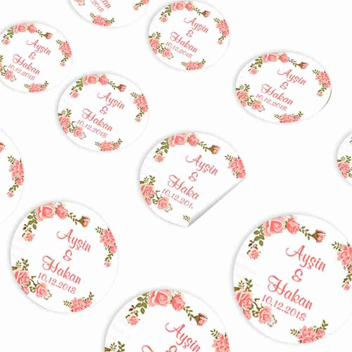 Kırmızı Nişan Kızı Figür Sticker 30 Adet 
