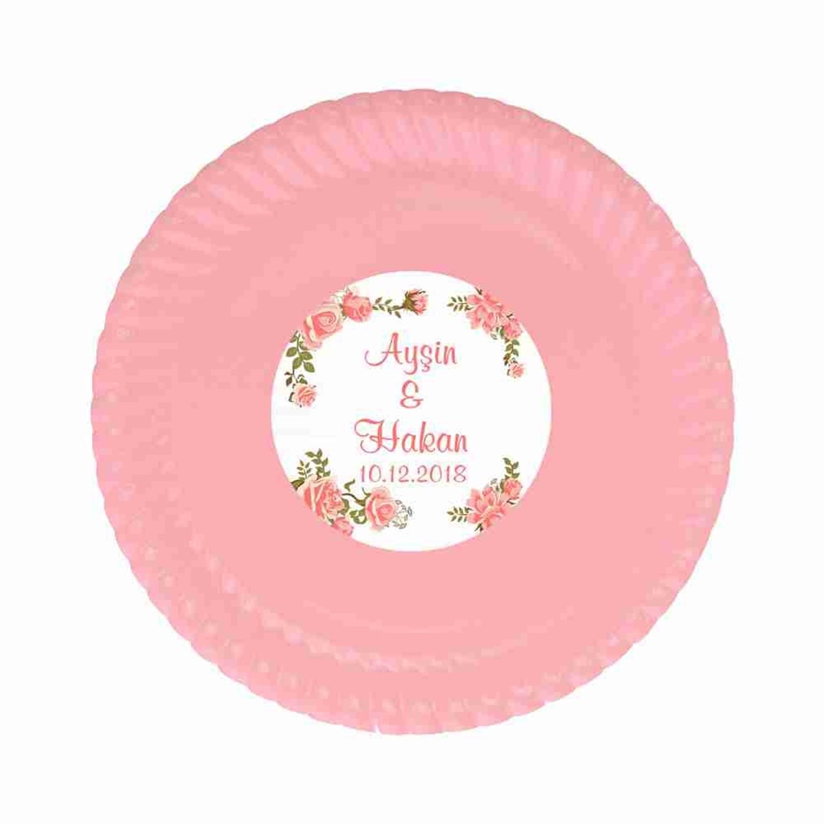 Kırmızı Nişan Kızı Figür Stickerlı Tabak 