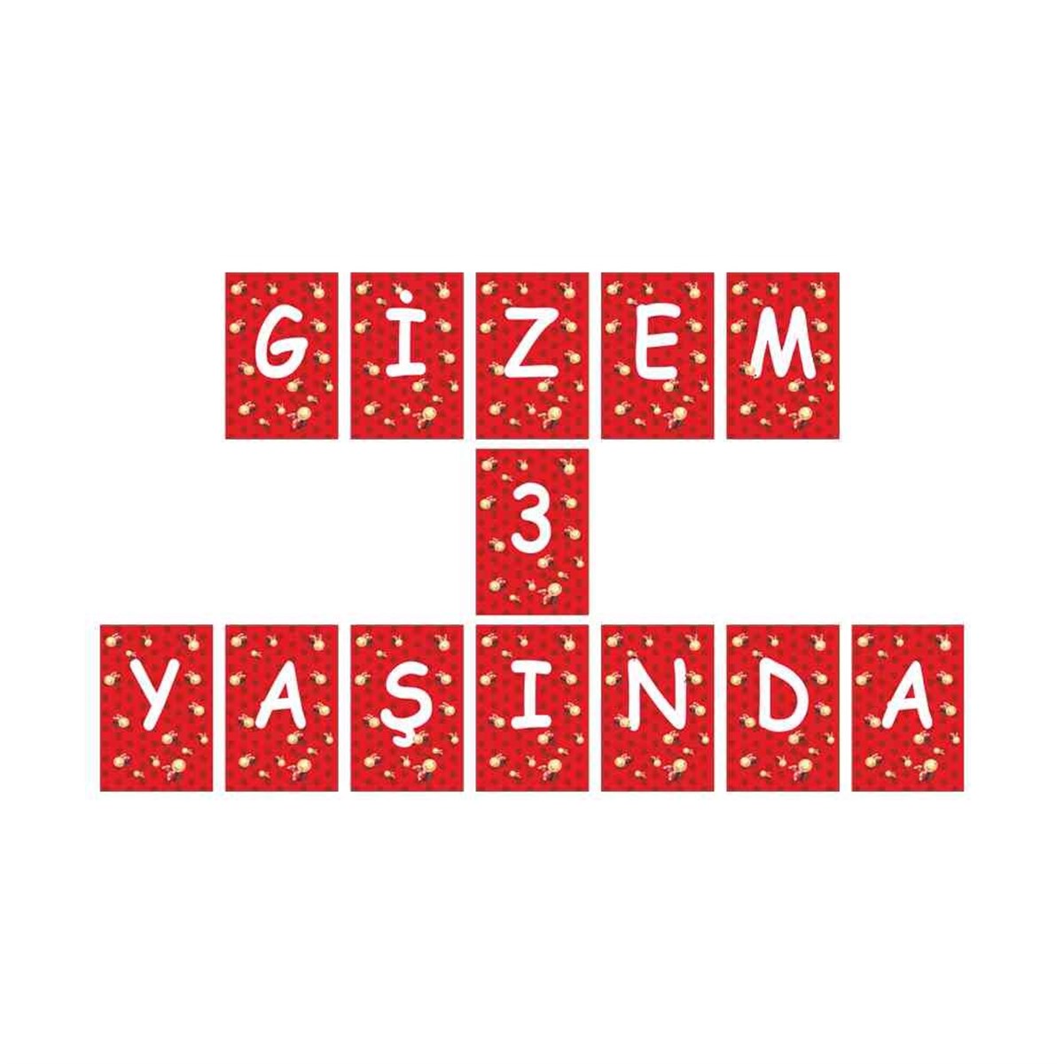 Kırmızı Puantiyeli Konsept Harf Banner 