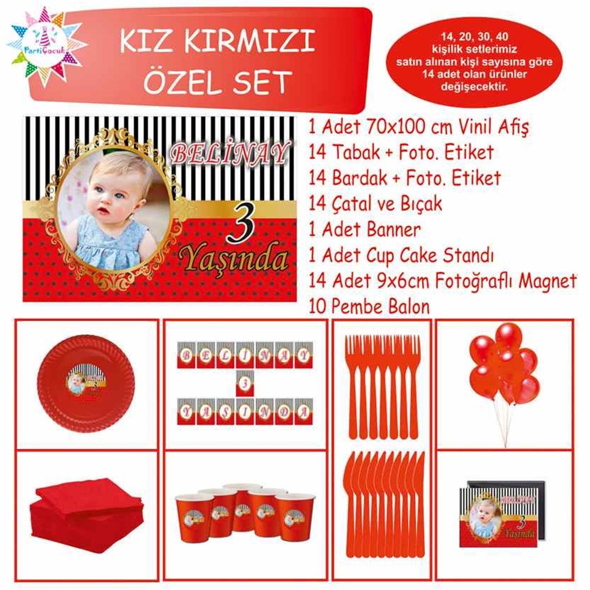 Kırmızılı Gold Konsept Özel Set 