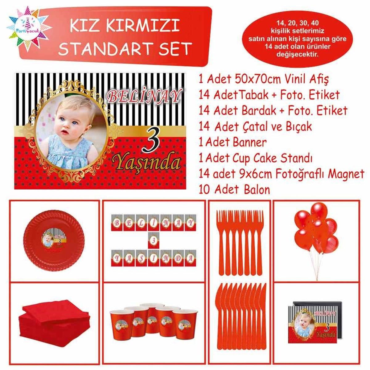 Kırmızılı Gold Konsept Standart Set 
