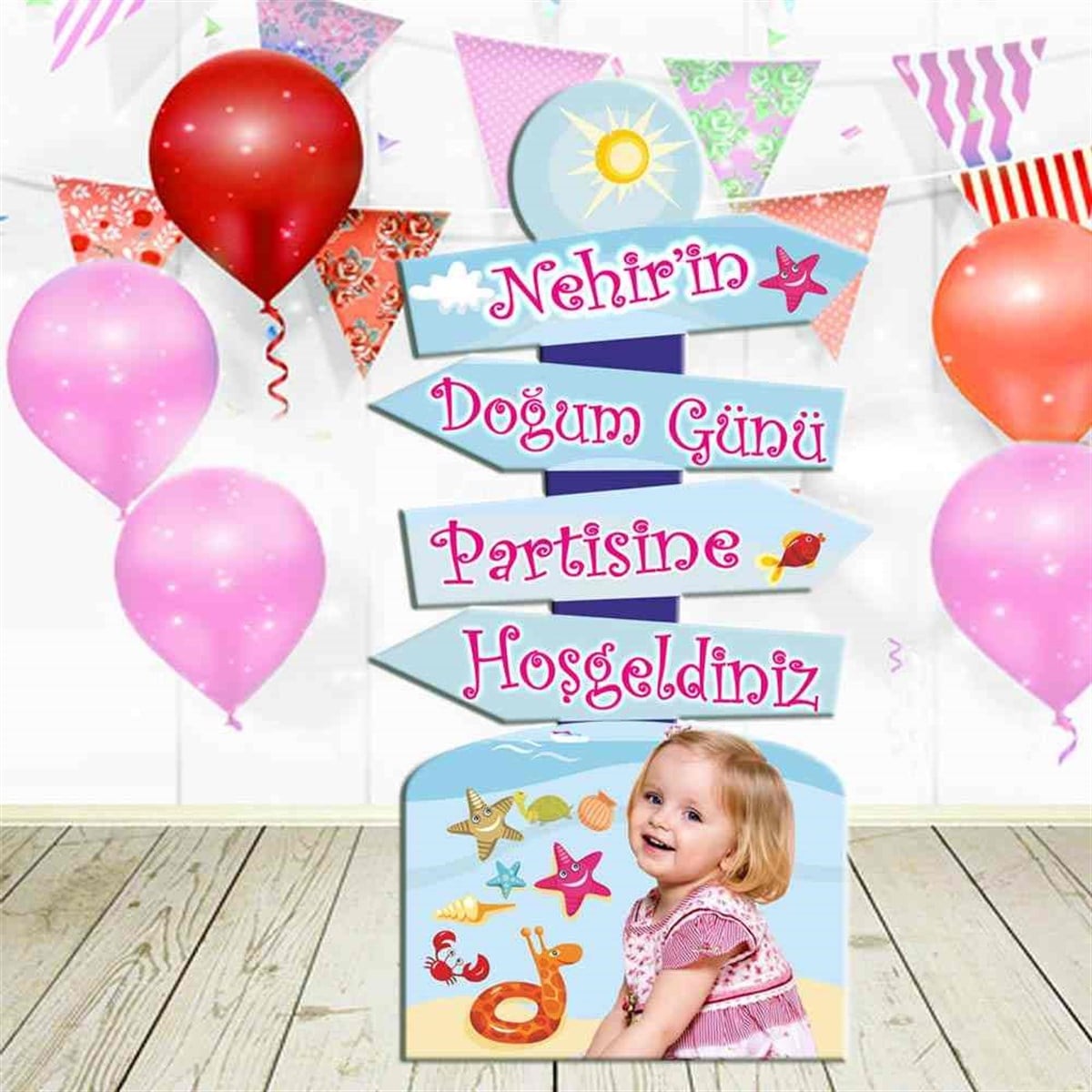 Kişiye Özel Deniz Temalı Doğum Günü Oklu Pano 