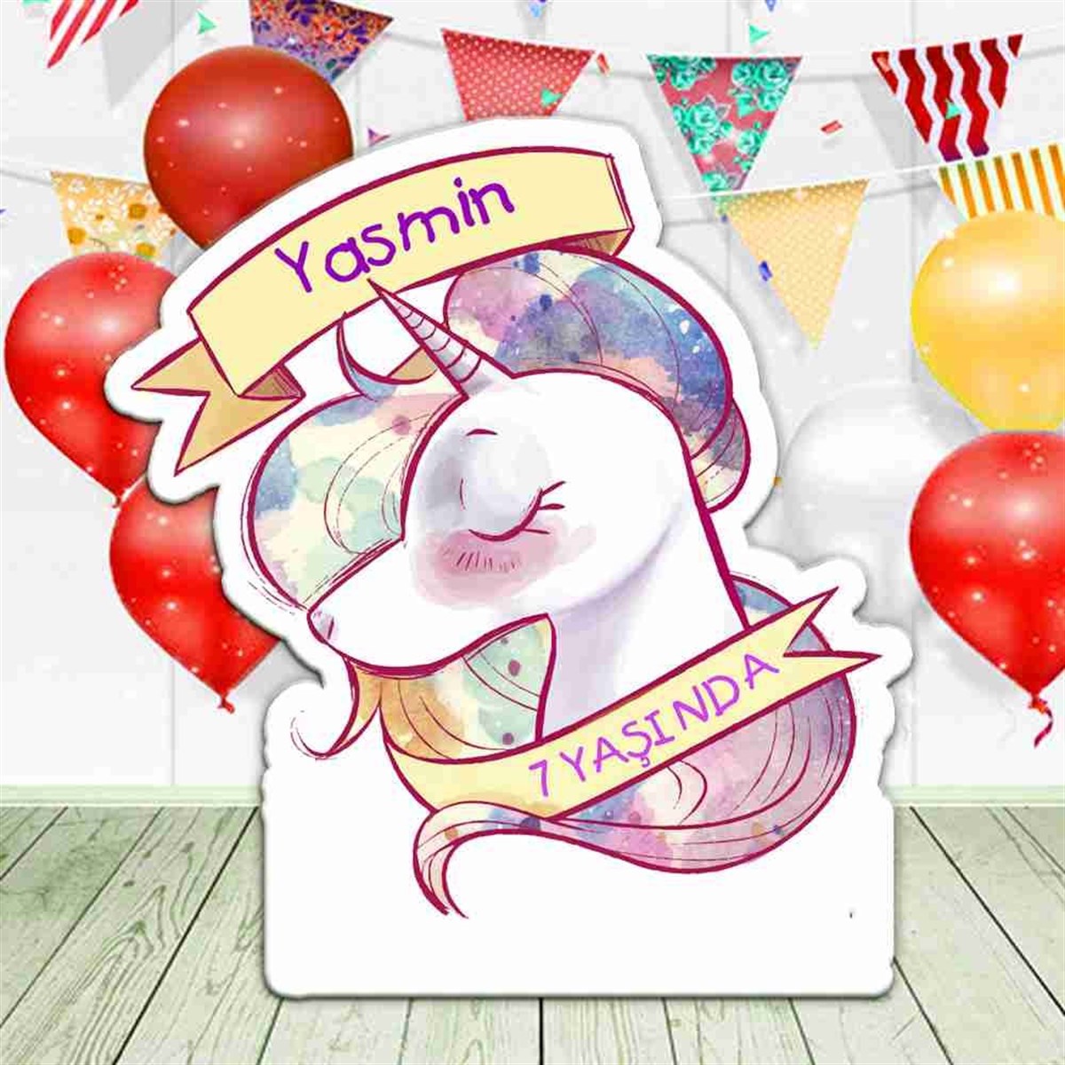 Kişiye Özel İsimli Unicorn Karşılama Pano 