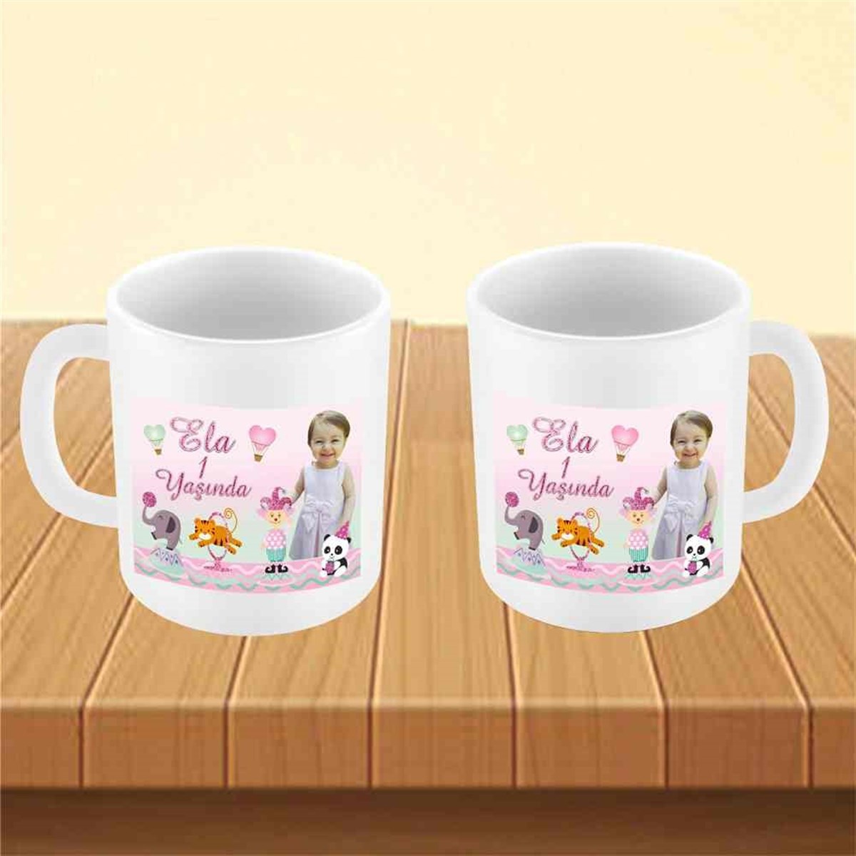 Kişiye Pembe Karnaval Konsept Kupa Bardak Mug  