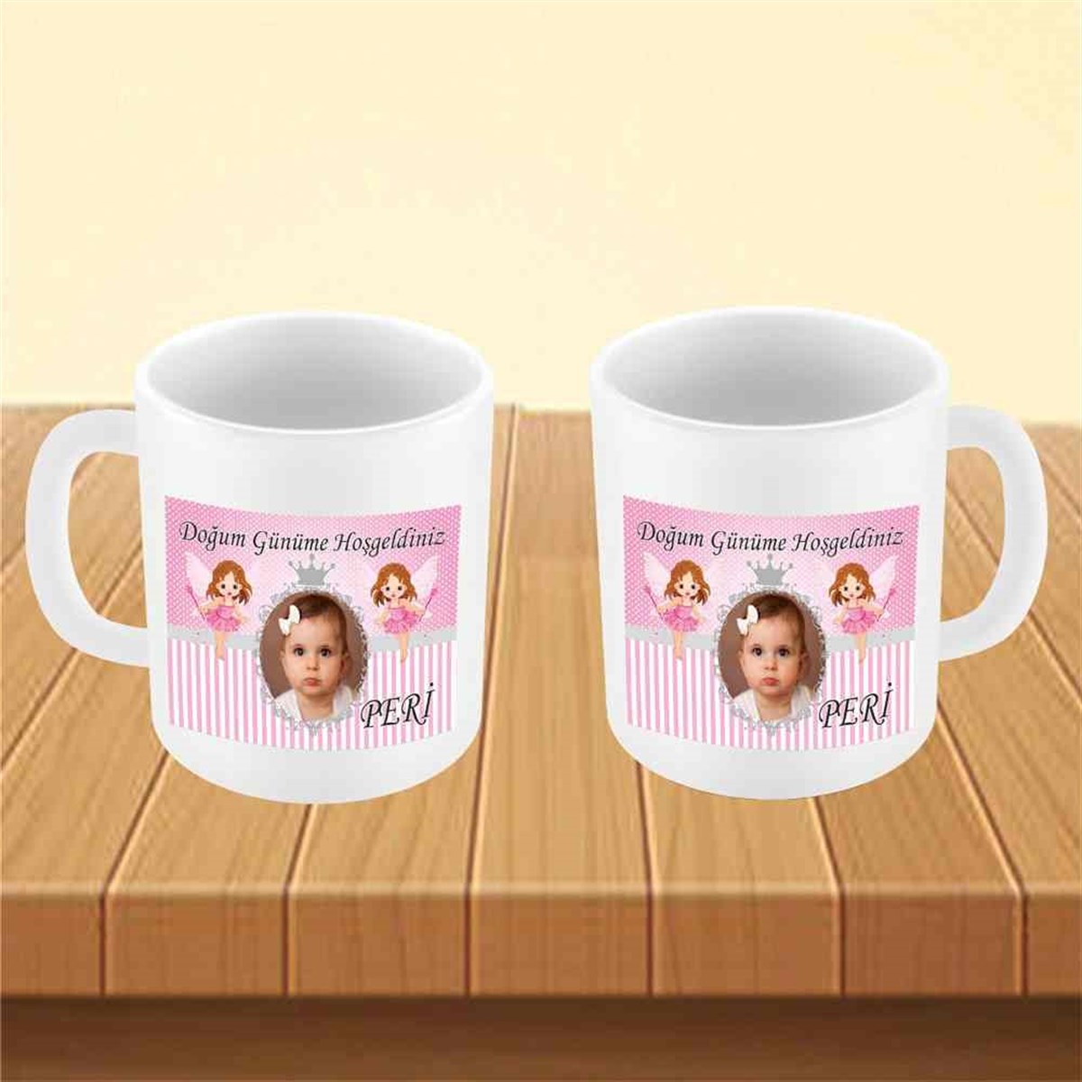 Kişiye Pembe Melek Konsept Kupa Bardak Mug  