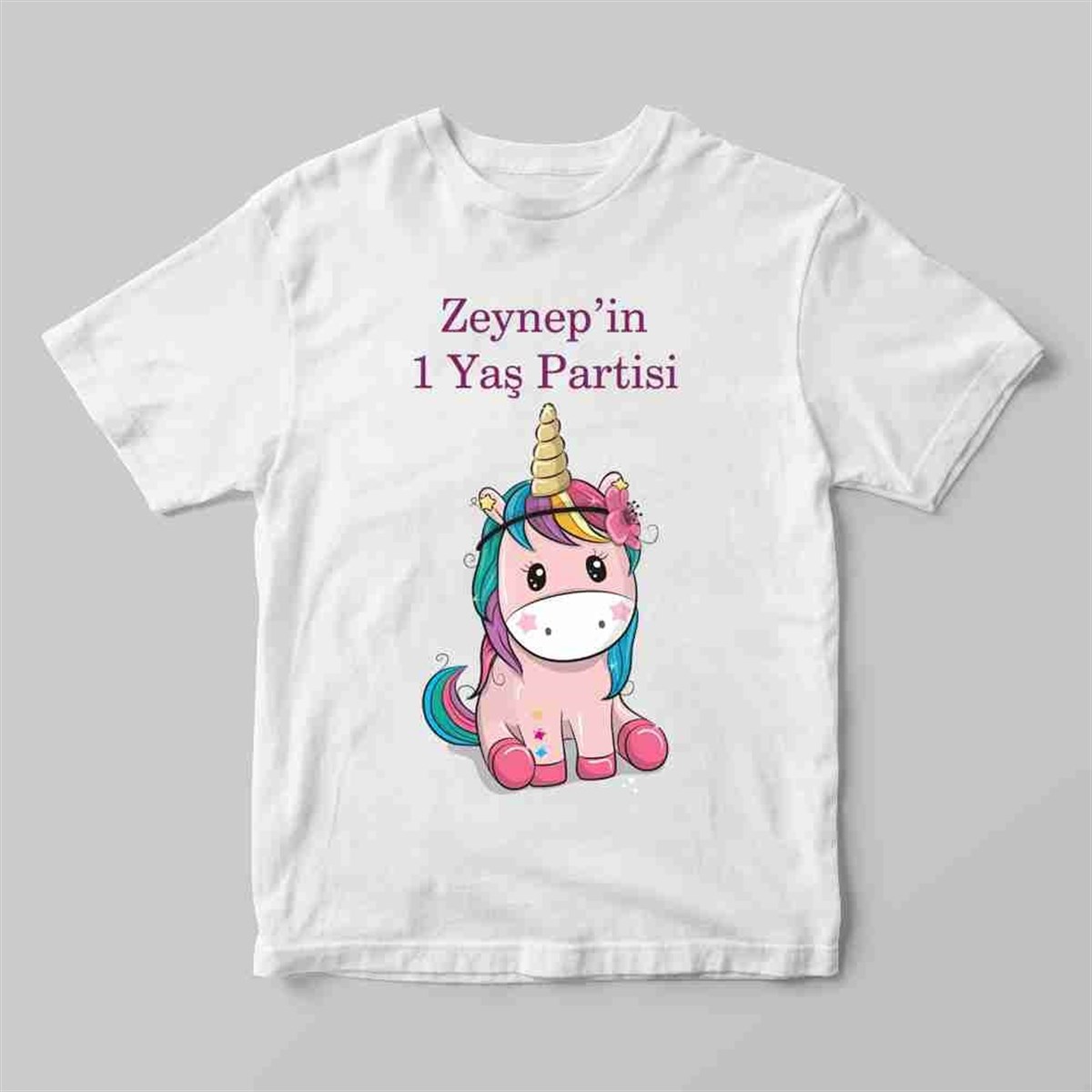 Kız Bebek Zıbın Veya Tişört Unicorn Tema 
