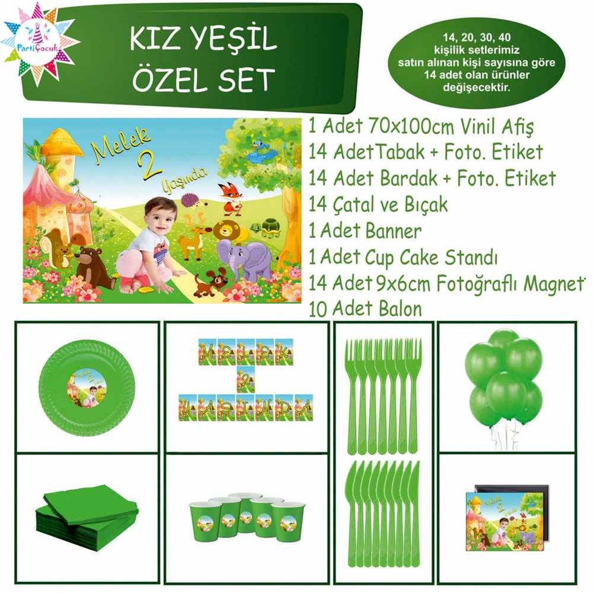 Kız Çocuğu Parti Malzemeleri Seti Özel Set 