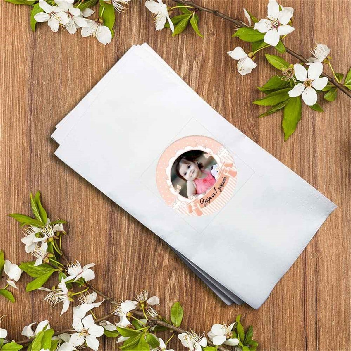 Kız Çocuğu Pembe Puantiyeli Doğum Günü Peçete  