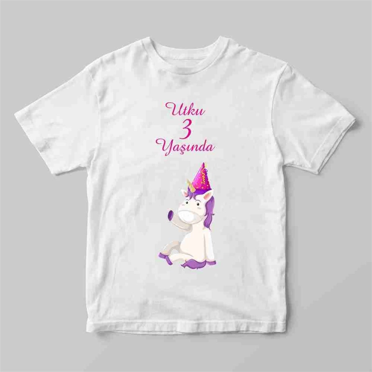 Kız Çocuk Kişiye Özel Baskılı Unicorn Desen 