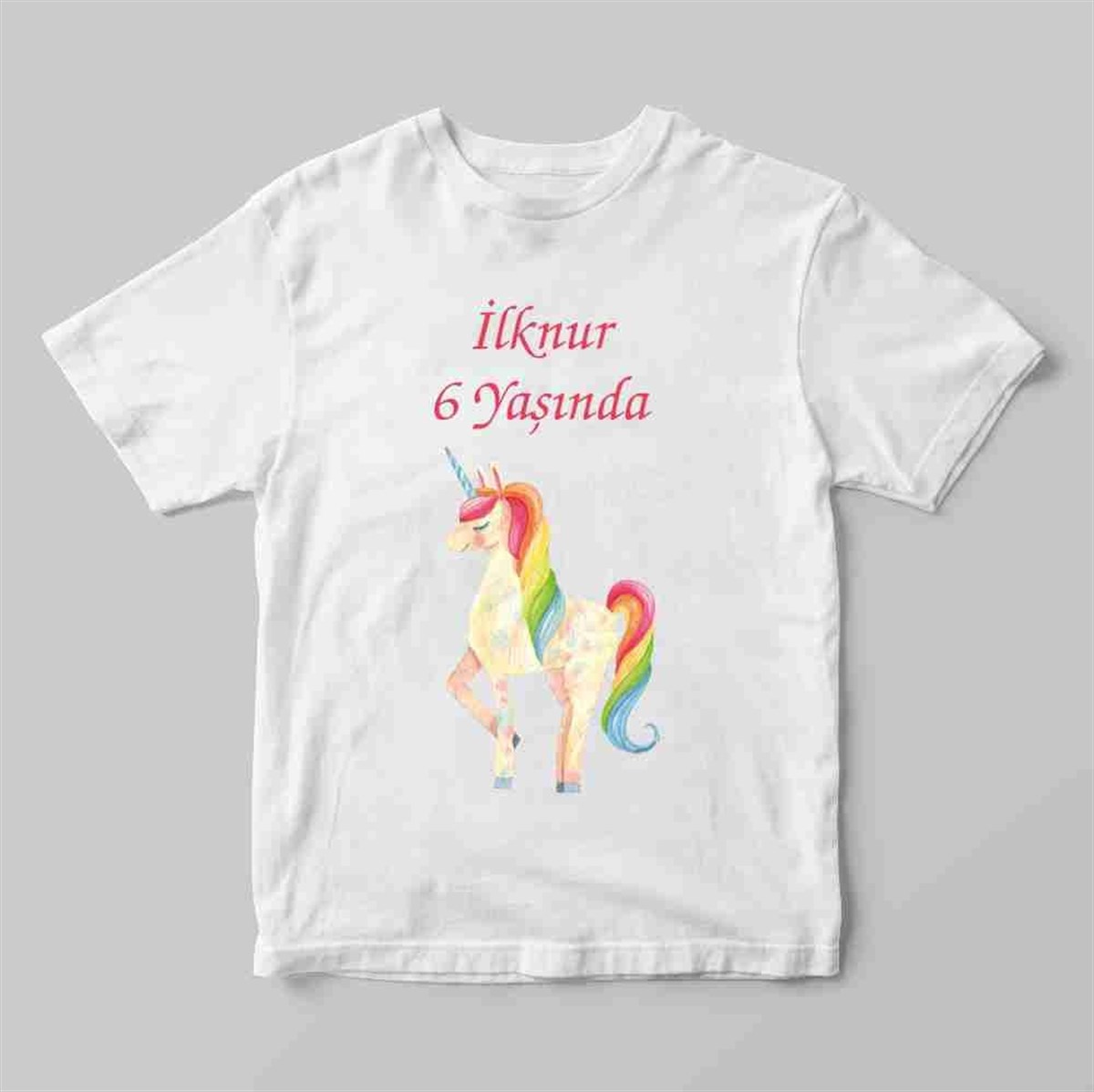 Kız Çocuk Tişört Baskı Unicorn Konsept 