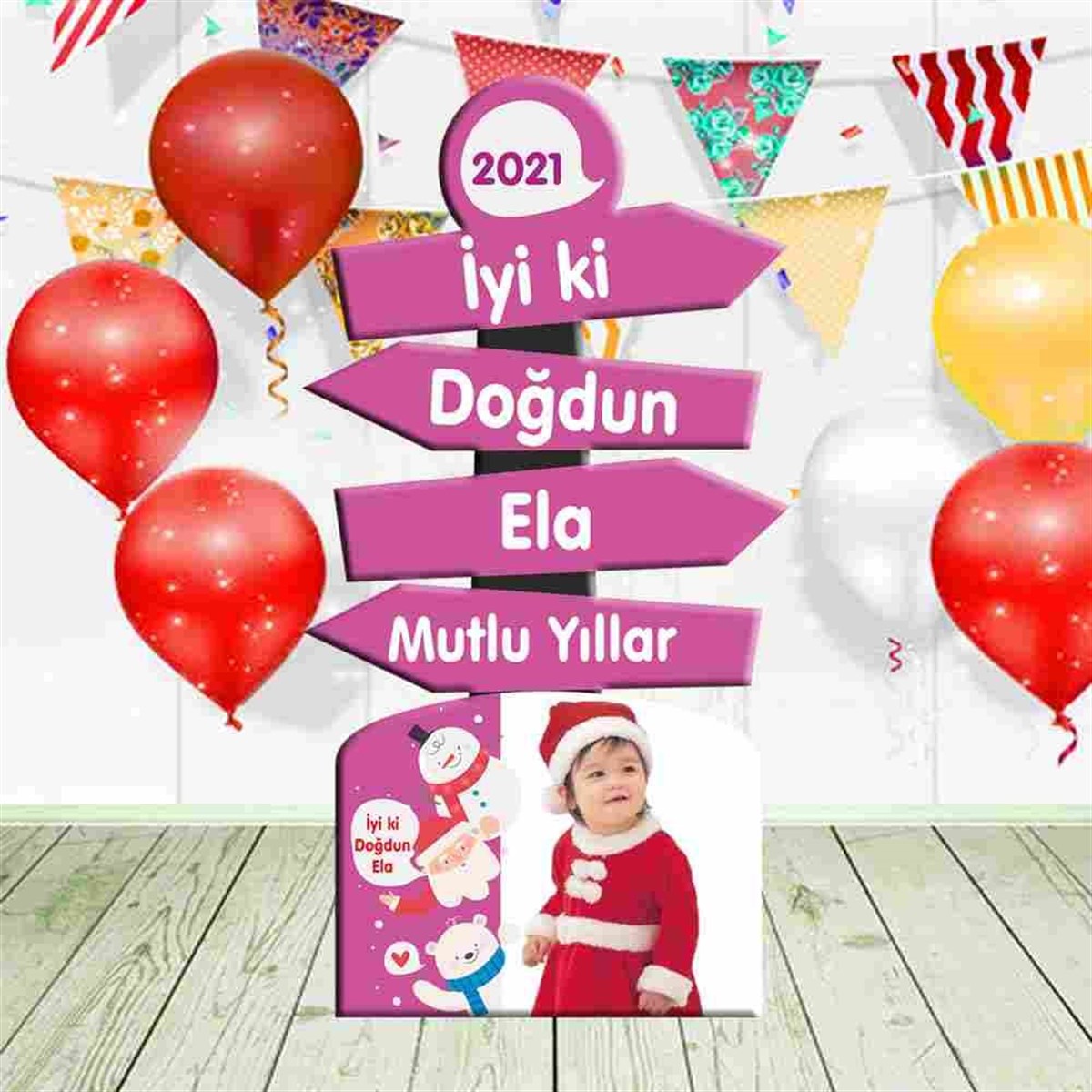 Kız Çocuk Yılbaşı Tema Organizasyon Pano 