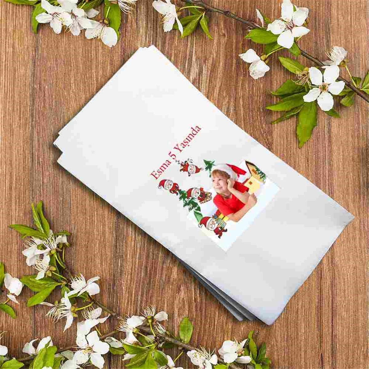 Kız Yılbaşı Temalı Baskılı Peçete Baskı 