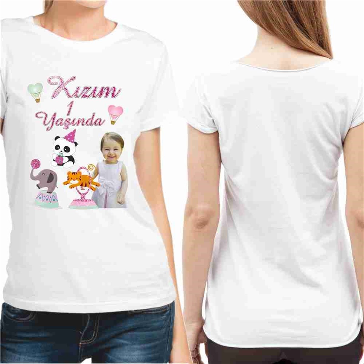 Kızım 1 Yaşında Tişört Baskı 