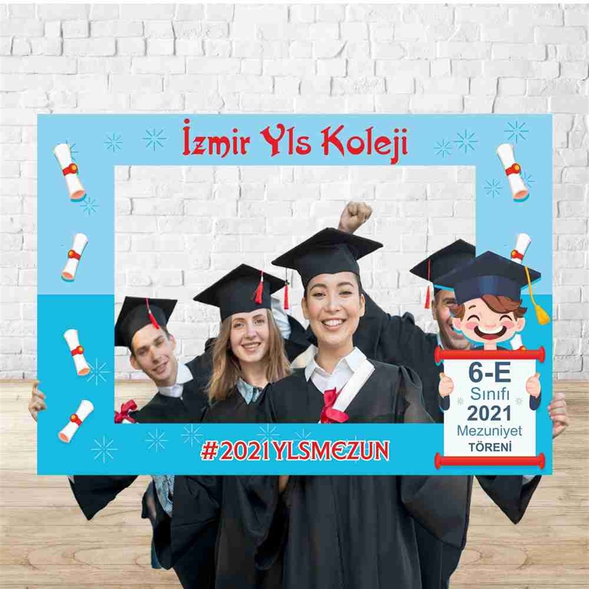 Kolej Mezuniyet Hatıra Fotoğraf Çekilme Çerçeve 