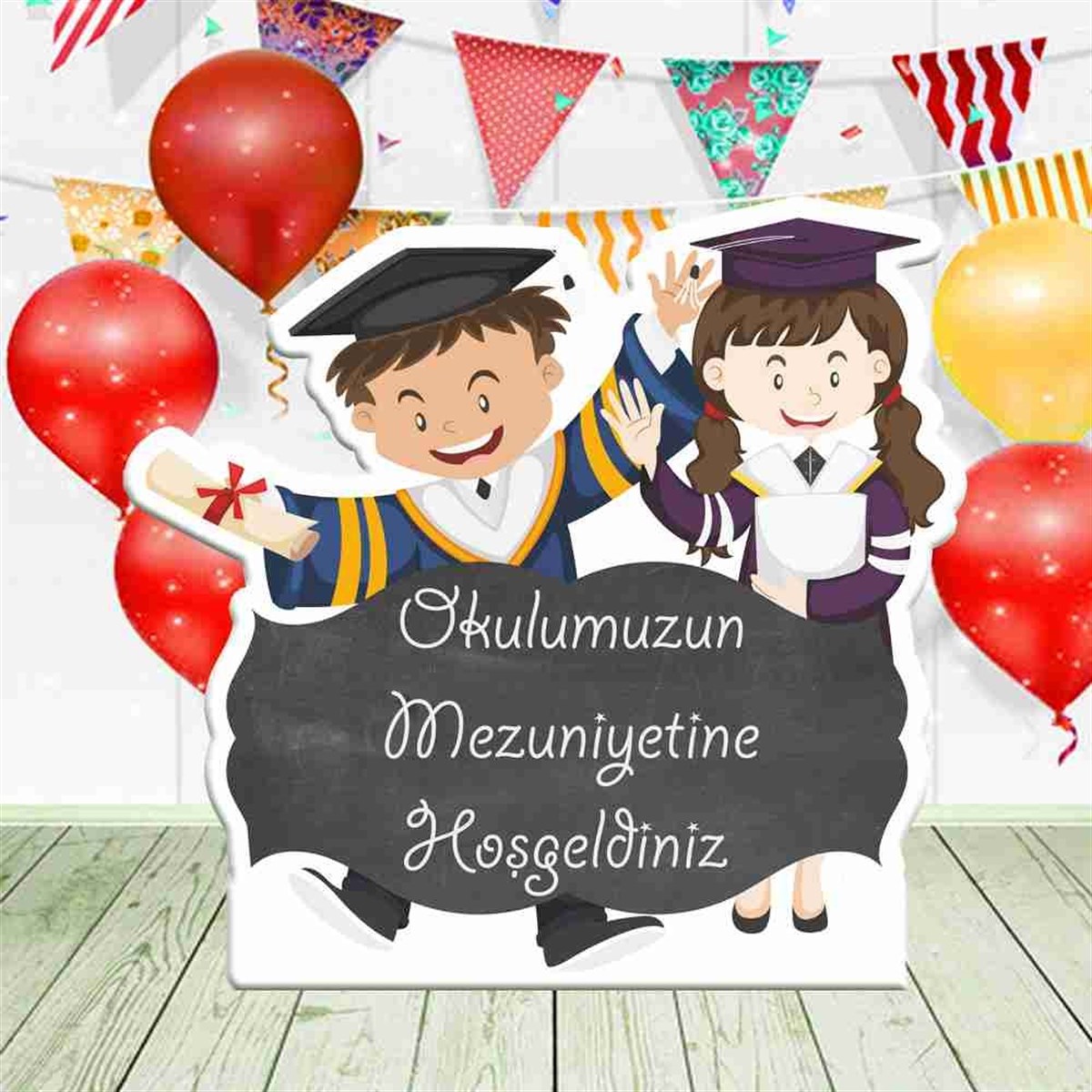 Kolej Mezuniyeti Özel Kesimli Pano 