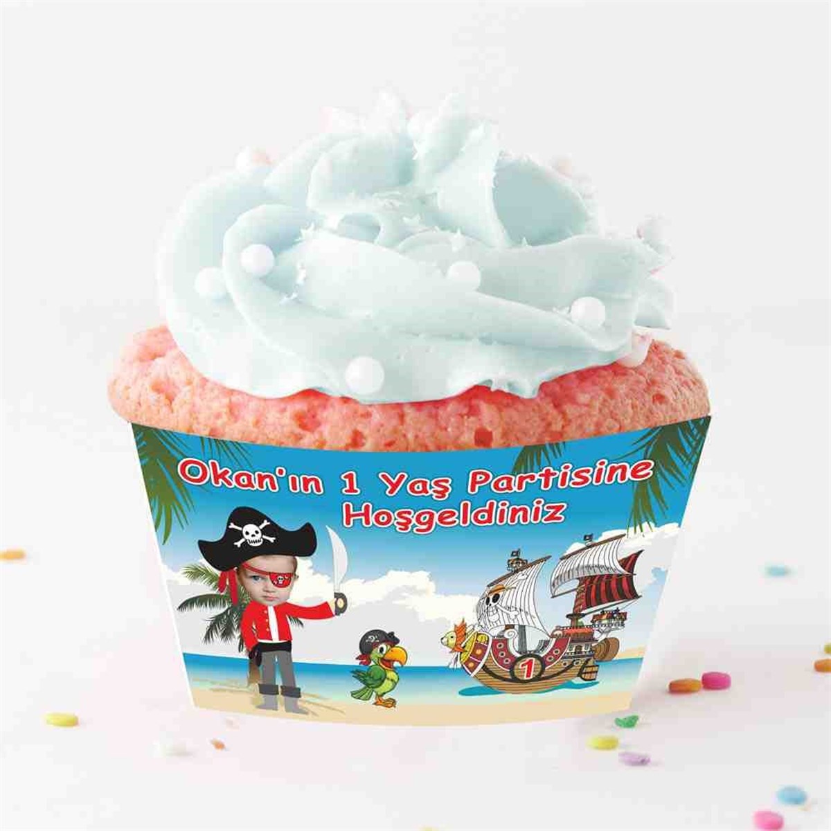 Korsan Gemili Temalı Cupcake Sargısı 