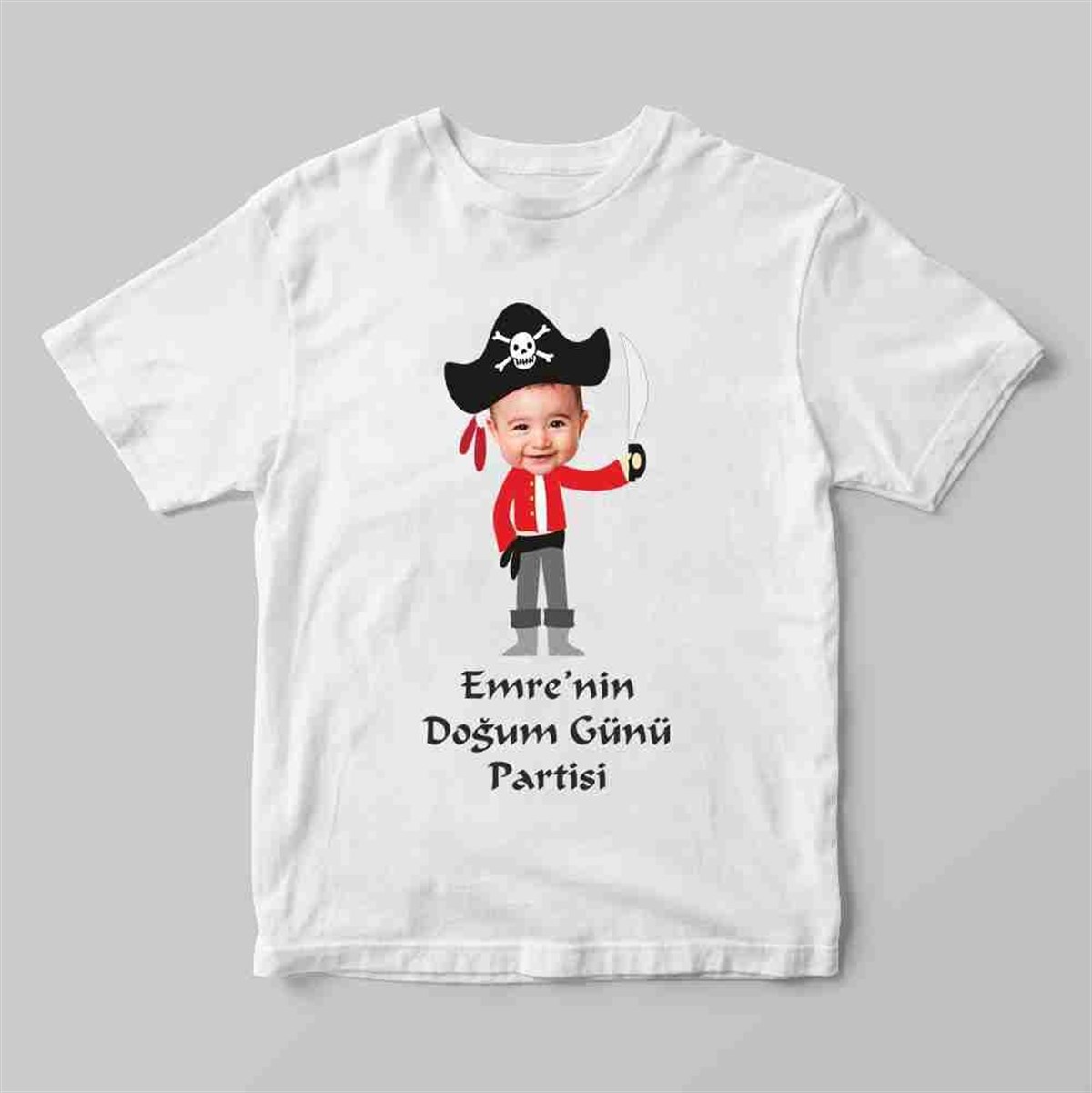 Korsan Temalı Kişiye Özel Tişört Baskı 
