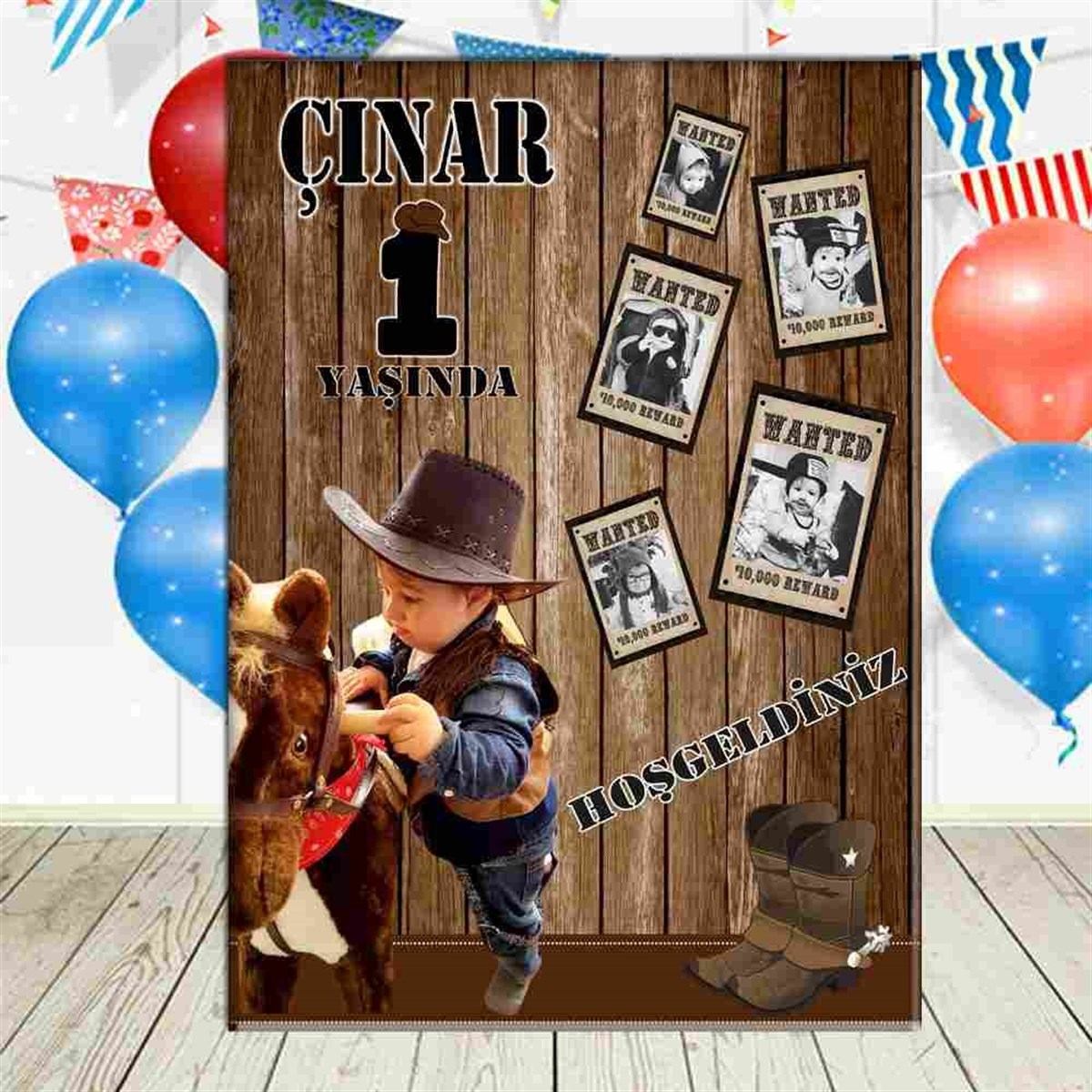 Kovboy Konsept Ayaklı Pano 