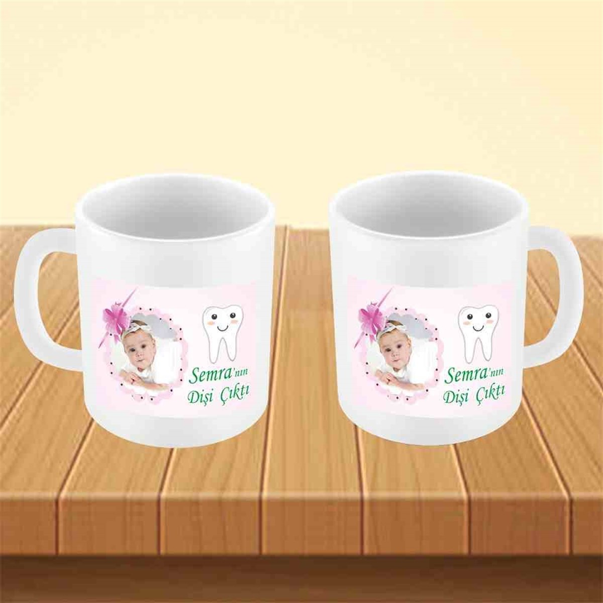 Kurdeleli Çerçeveli ve Dişli Parti Süsü Kupa Bardak Mug 