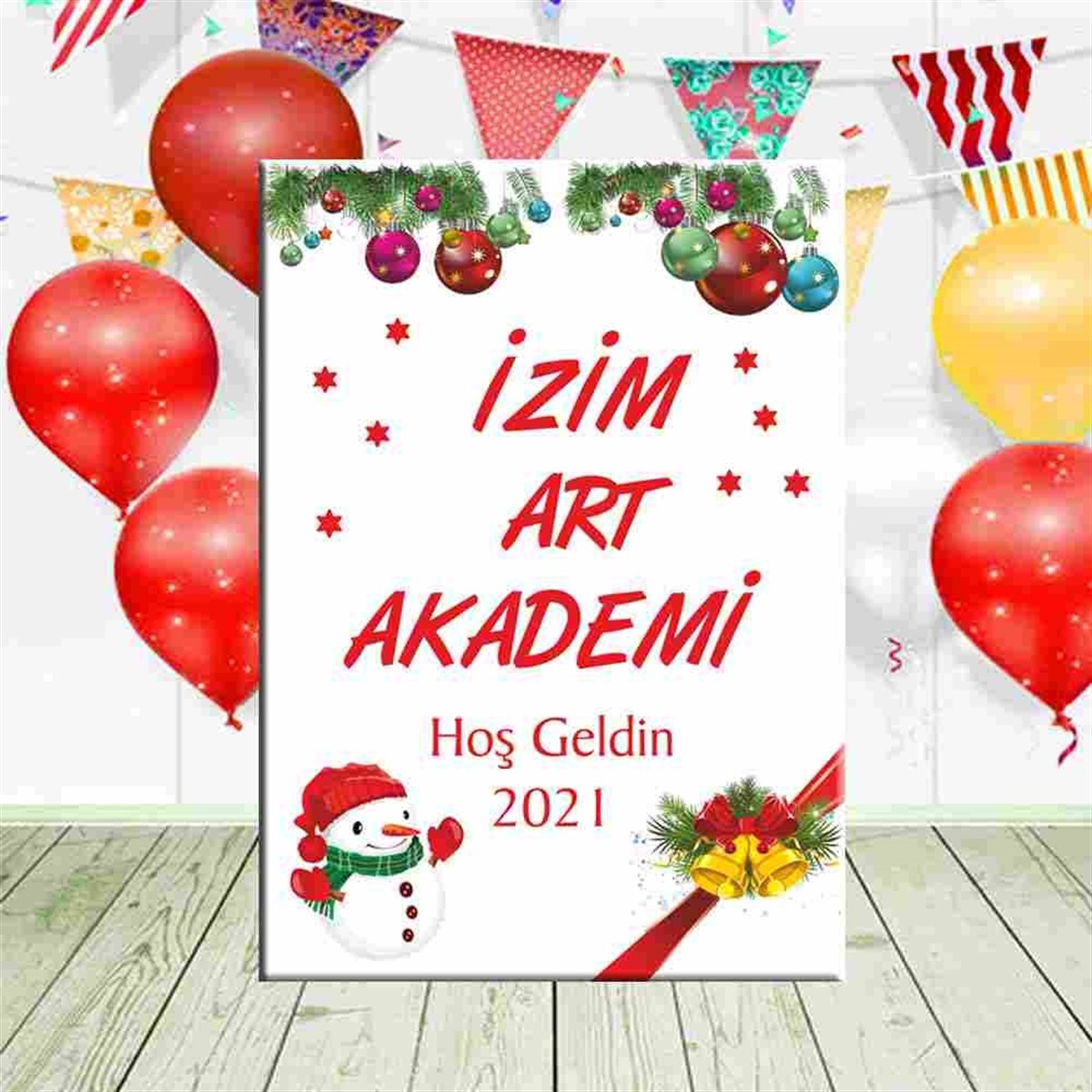 Kurumsal Tasarım Yılbaşı Partisi Karşılama Pano  