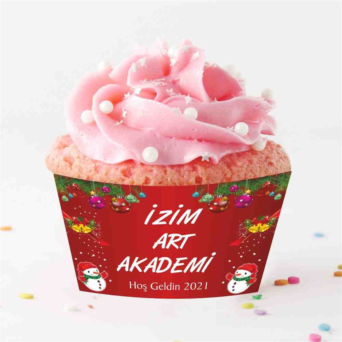 Kurumsal Tasarım Yılbaşı Partisi Kek Sargısı   