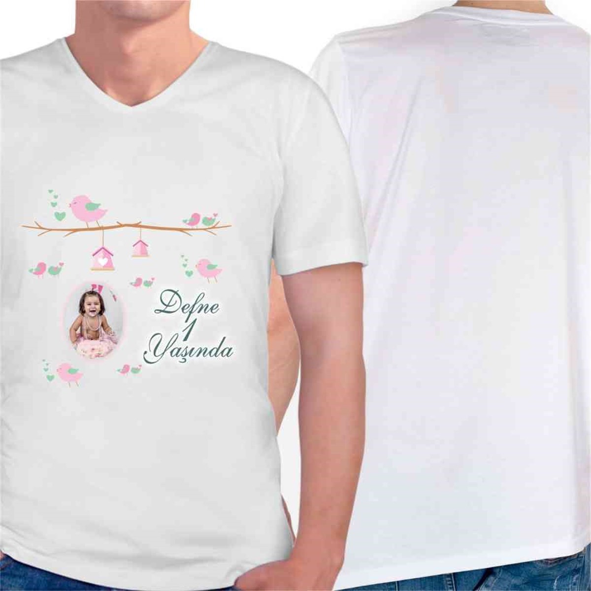 Kuş Konsepti Kişiye Özel T-Shirt Baskı  