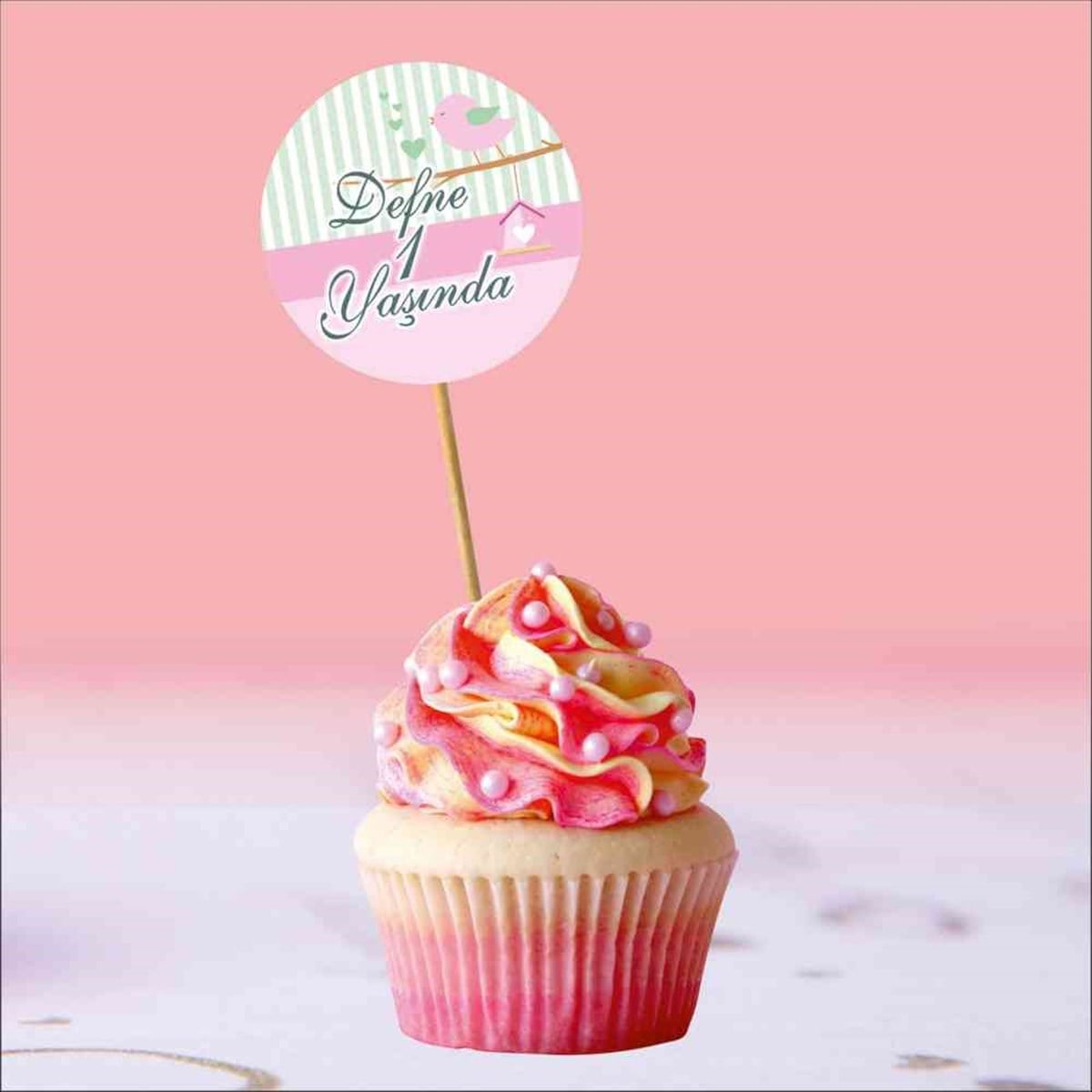 Kuş Konsepti Kürdan Cupcake 