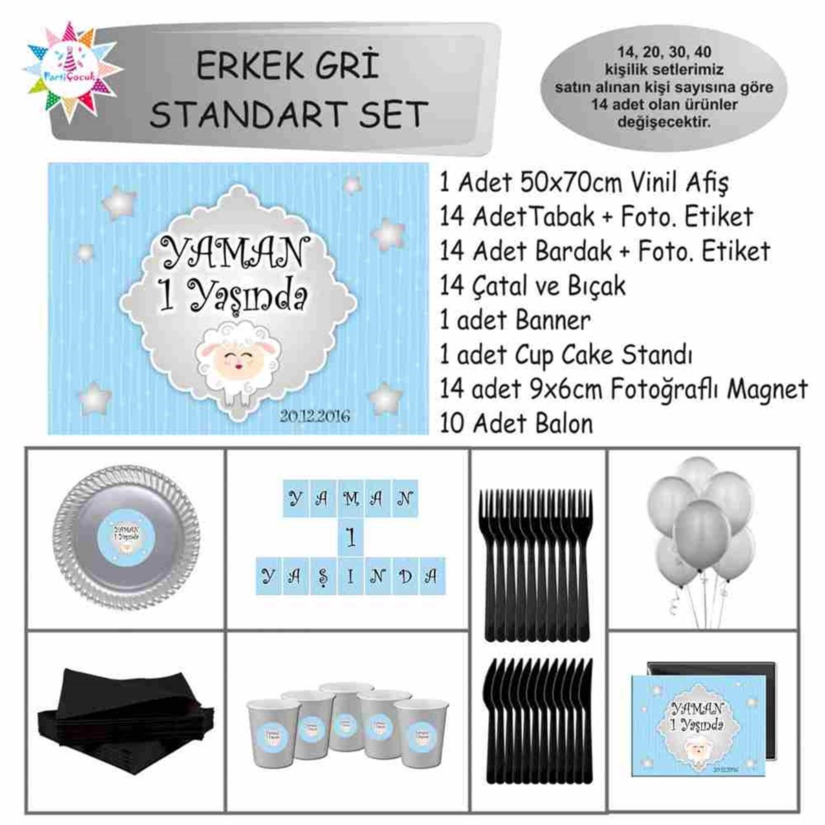 Kuzulu Tema Parti Süsleri Standart Set 
