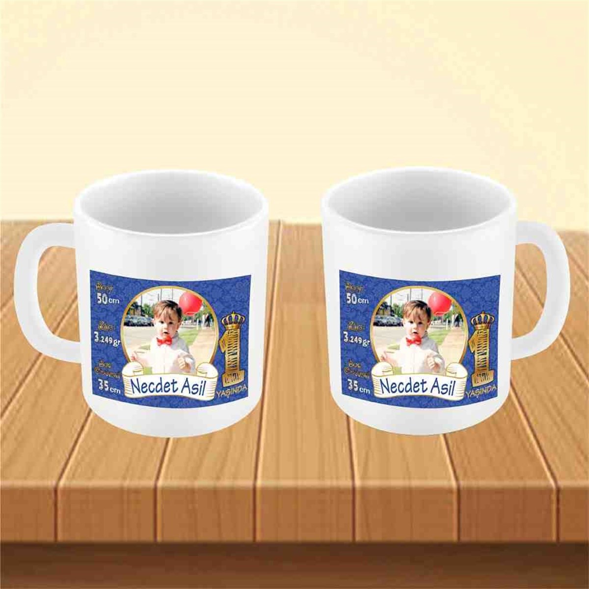 Lacivert Gold Taçlı Konsept Kupa Bardak Mug 