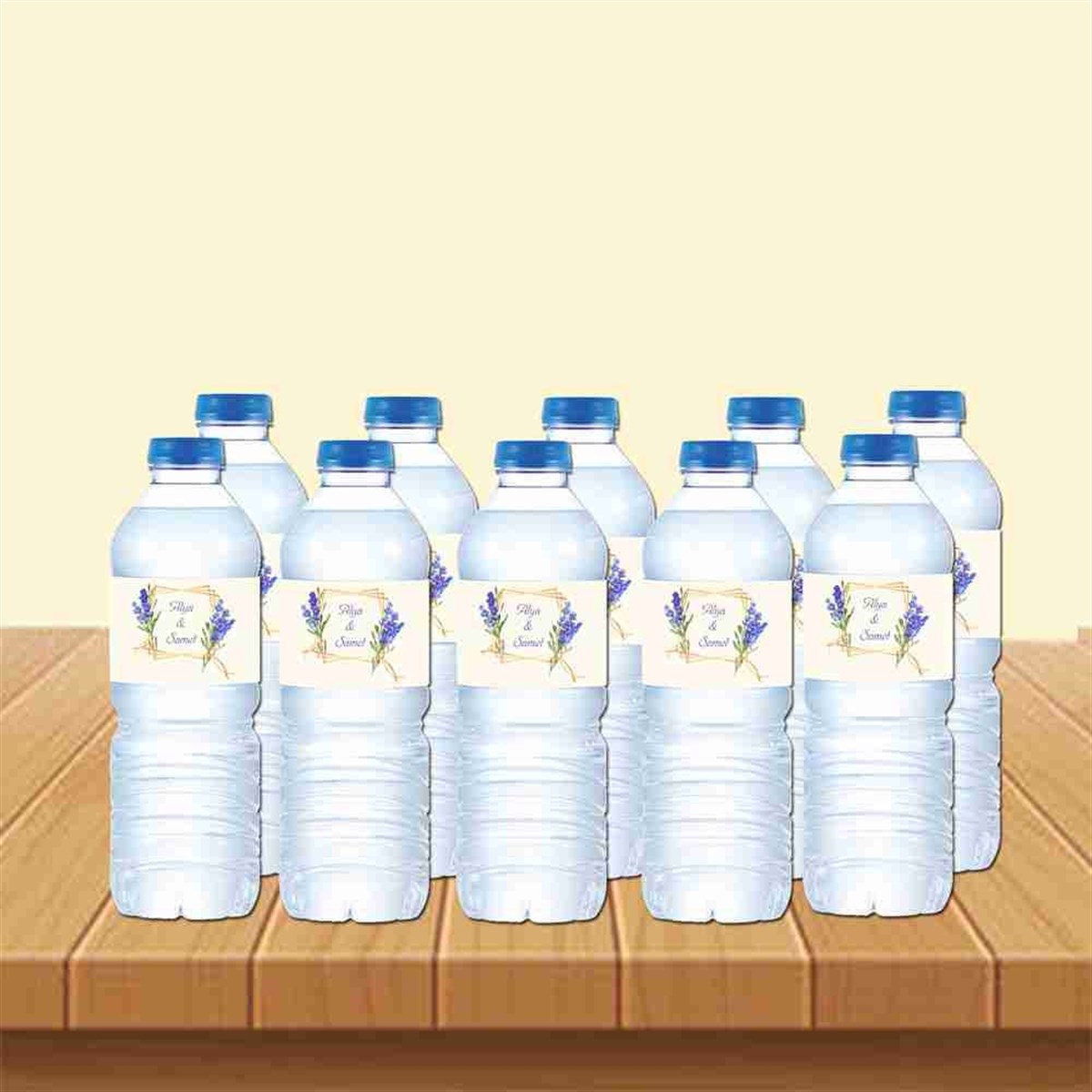 Lavanta Gold Nişan Temalı Su Şişesi Etiketi 