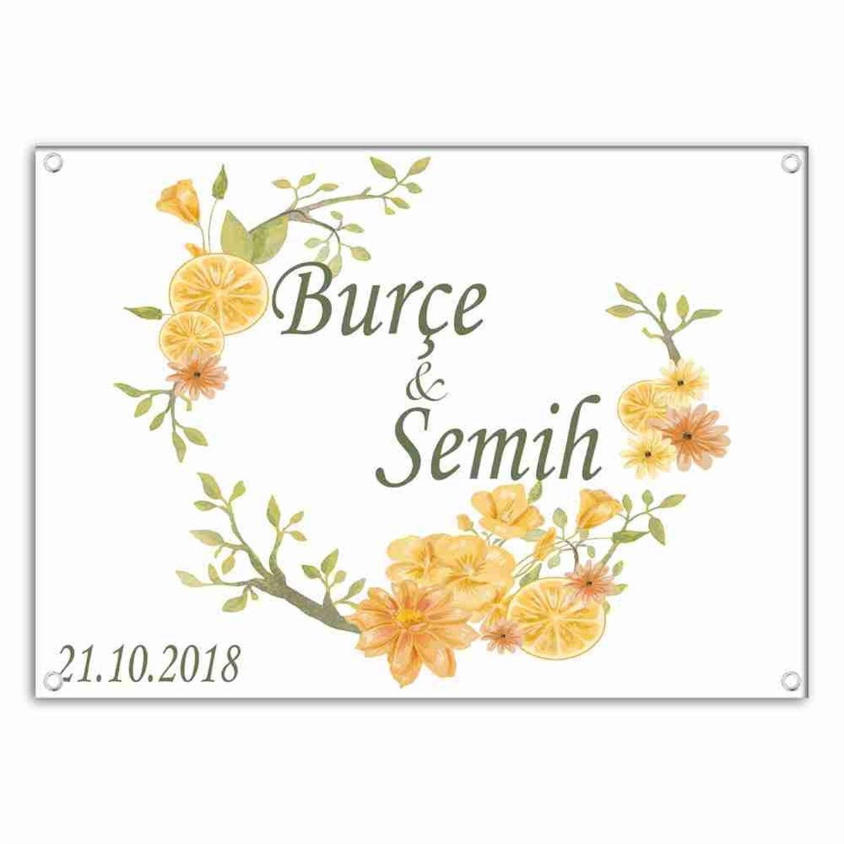 Limon Çiçeği Nişan Temalı Karşılama Duvar Afiş 
