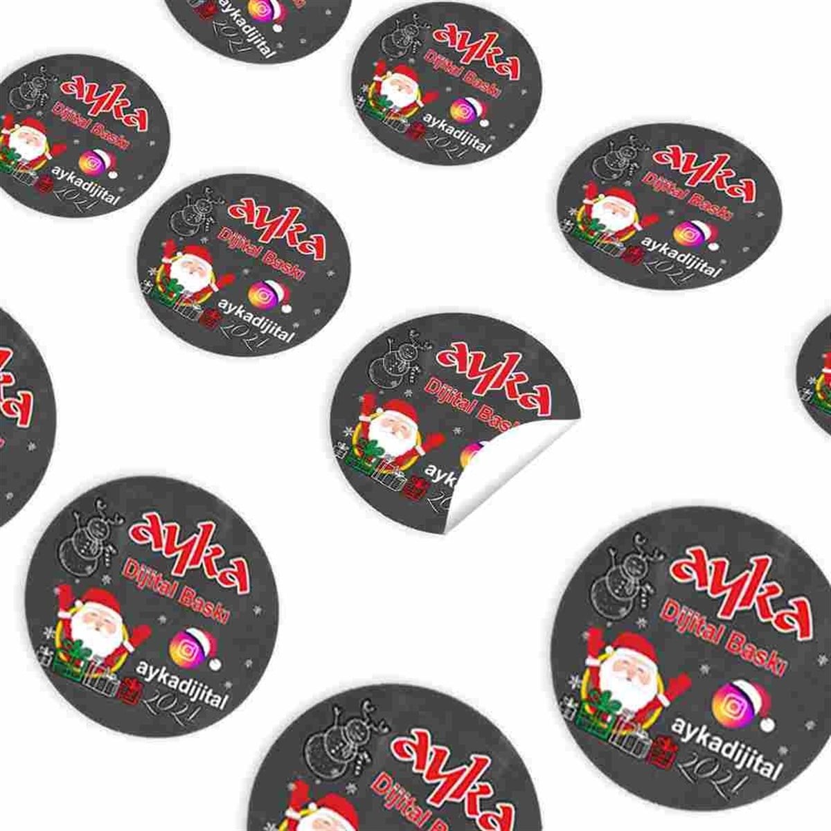 Logolu Promosyon Yapışkanlı Sticker 30 Adet 