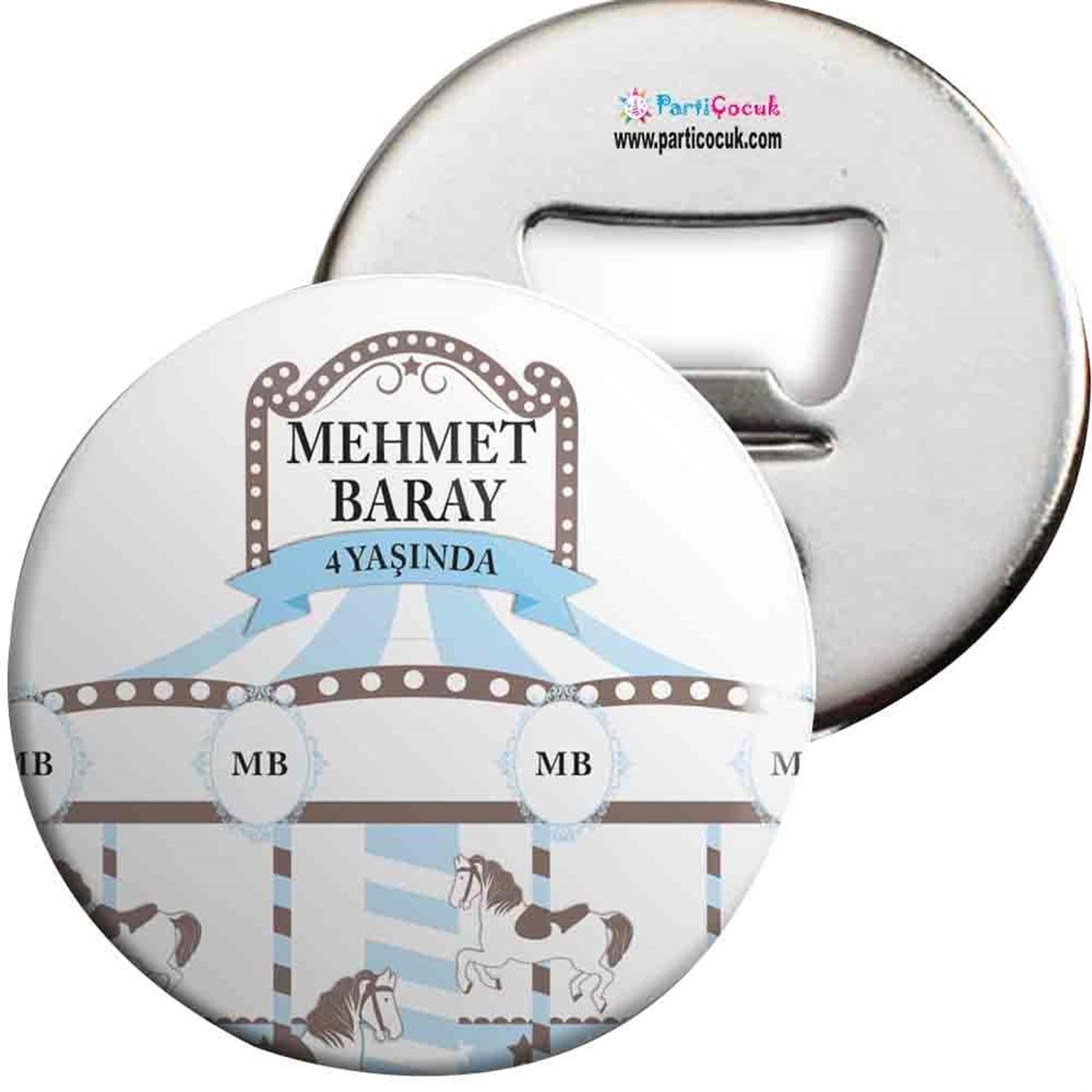 Mavi Atlı Karınca Konsept Açacaklı Magnet Kişiye Özel  