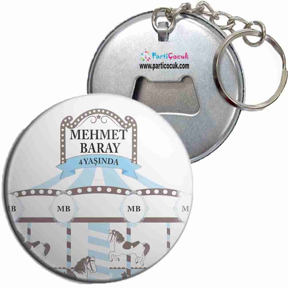 Mavi Atlı Karınca Konsept Anahtarlı Açacaklı  Kişiye Özel  