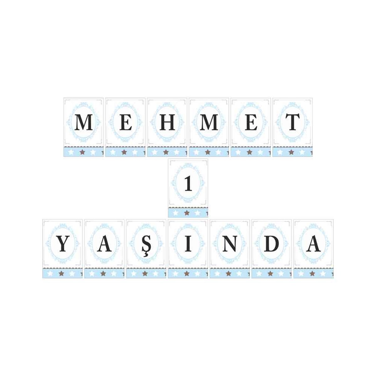 Mavi Atlı Karınca Konsept Harf Banner 