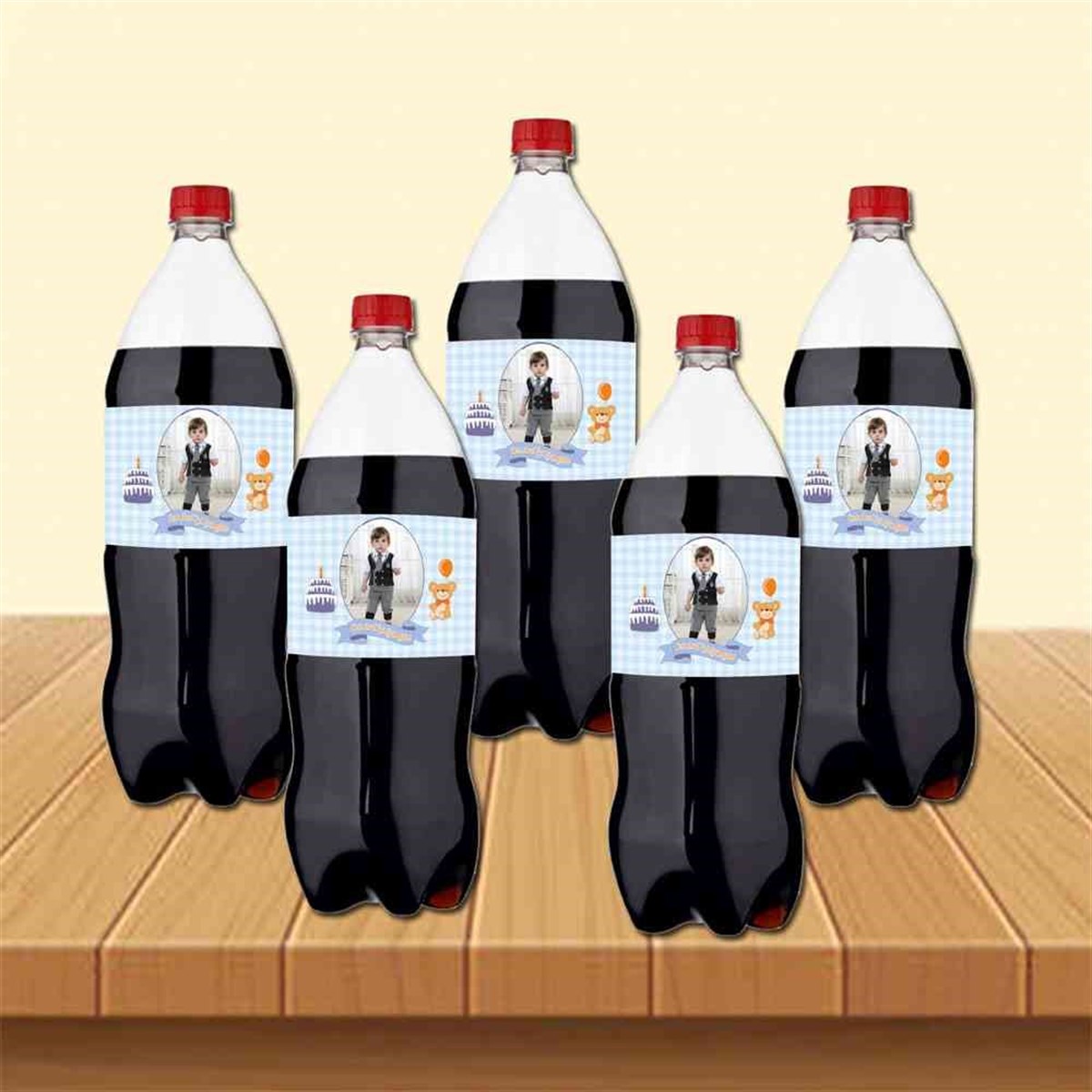 Mavi Ayıcıklı Temalı Cola Şisesi Bandı    