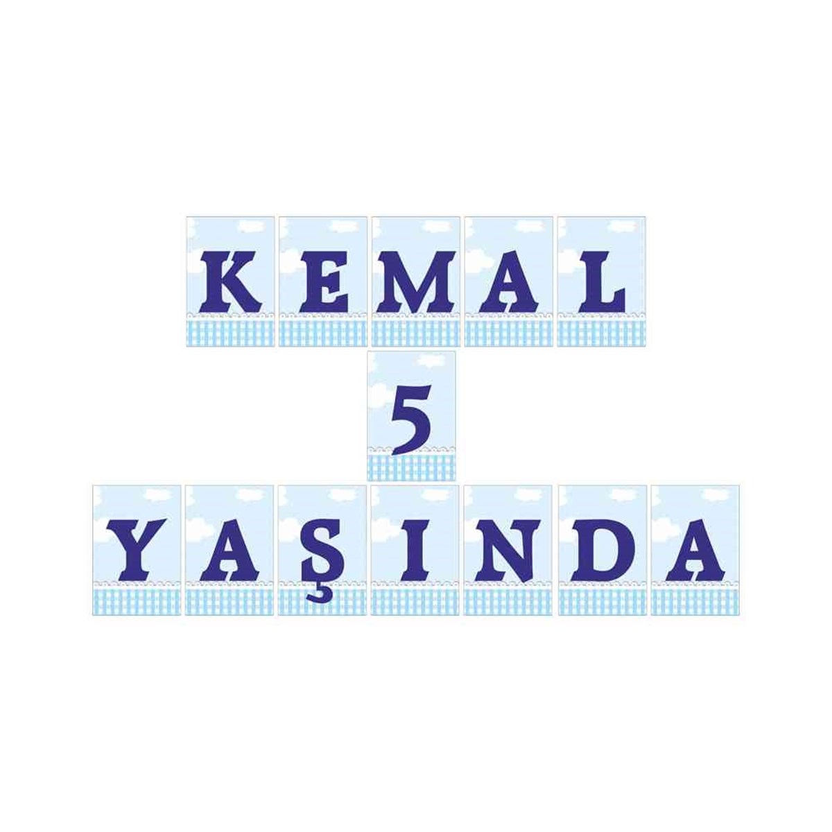 Mavi Bulutlu Sade Konsept Harf Banner 