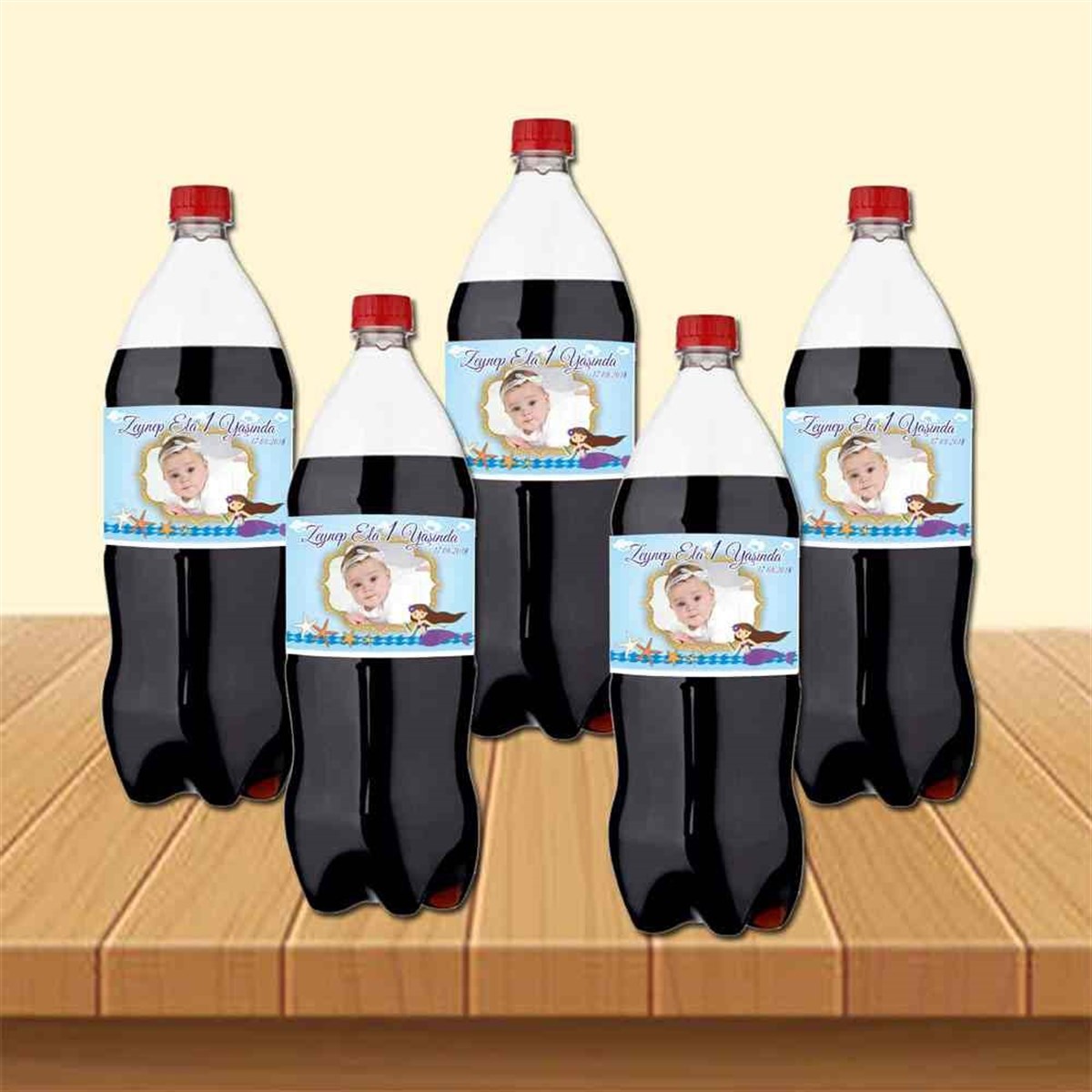 Mavi Deniz Kızı Cola Şisesi Bandı  