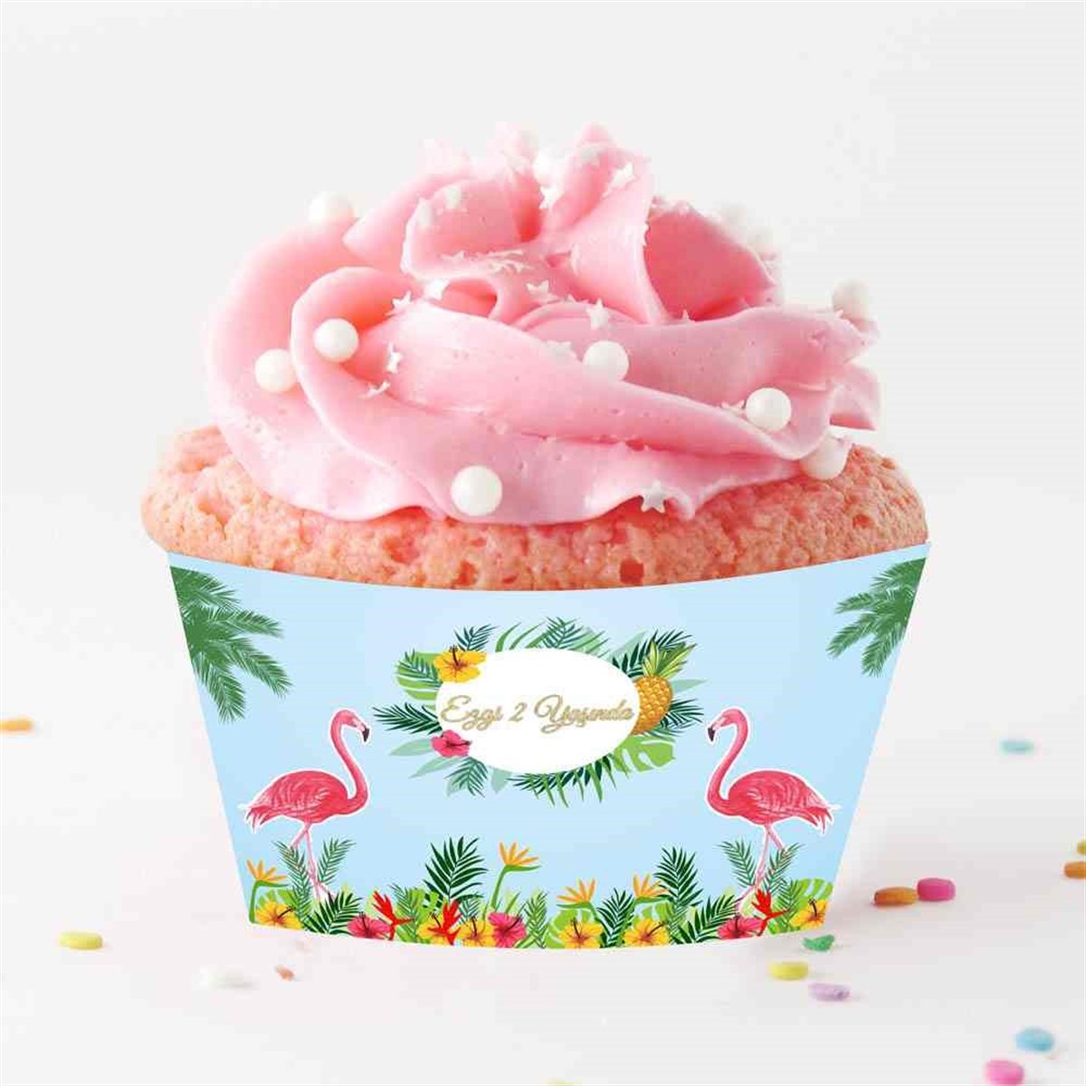 Mavi Filamingo Cupcake Sargısı  