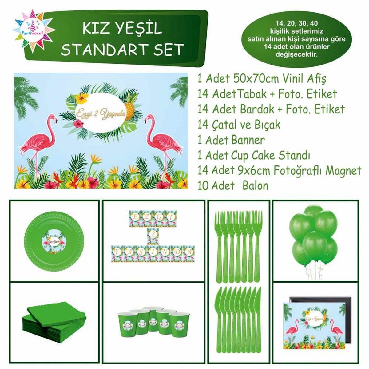 Mavi Filamingo Parti Konsept Standart Set 
