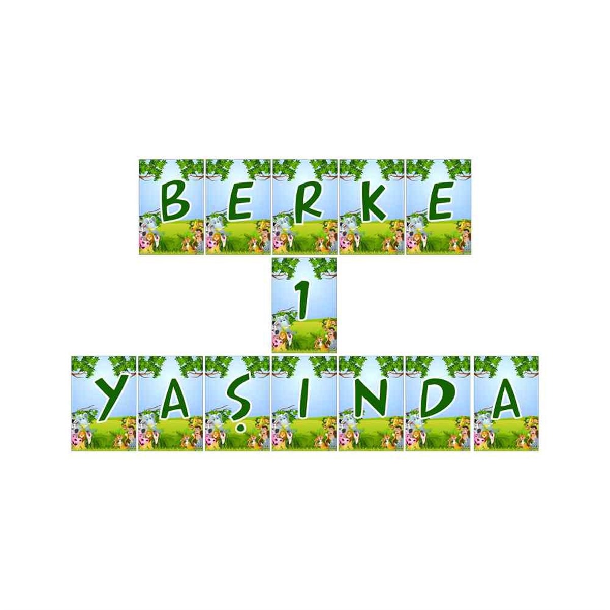 Mavi Safari Konsept Harf Banner 