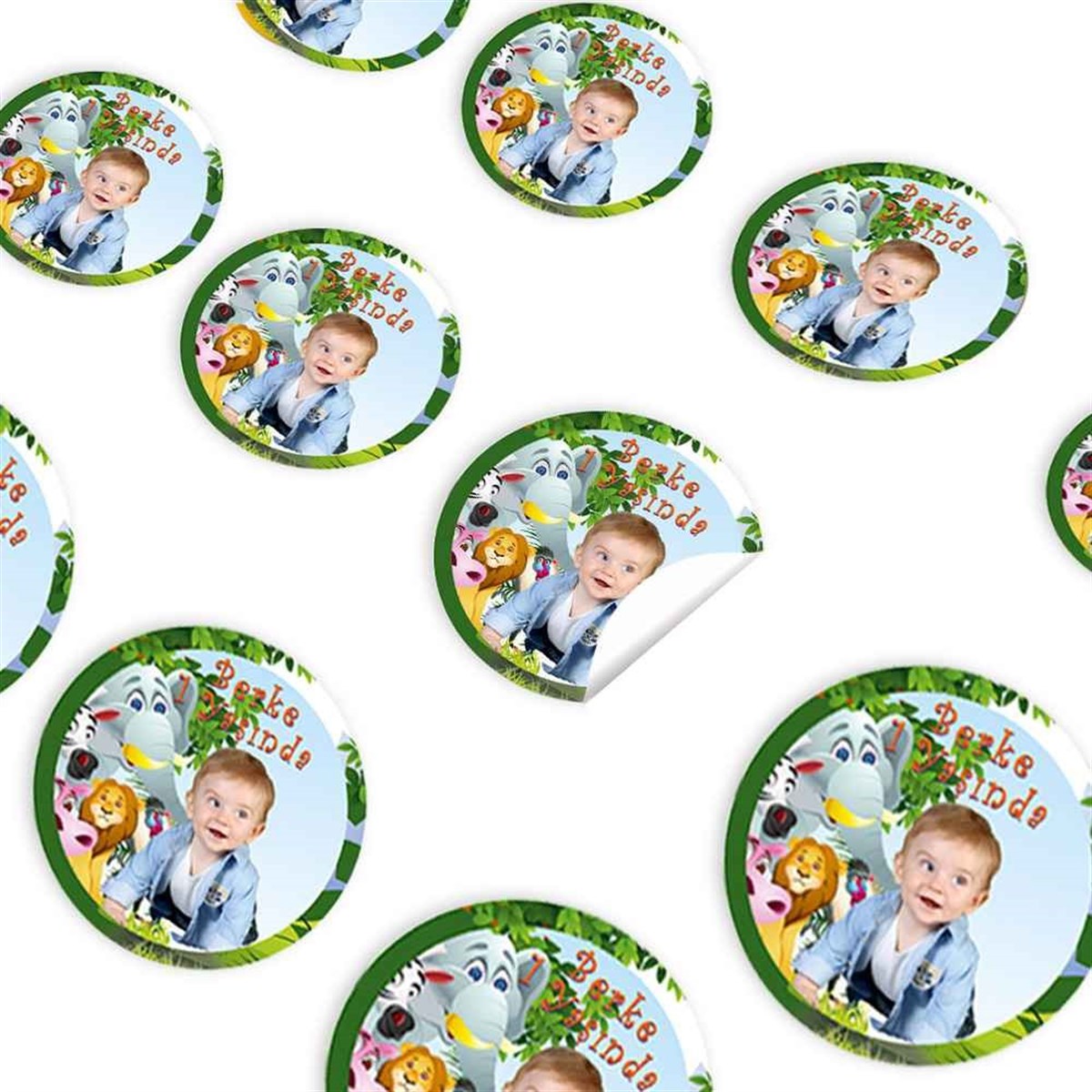 Mavi Safari Konsept Sticker 30 Adet 
