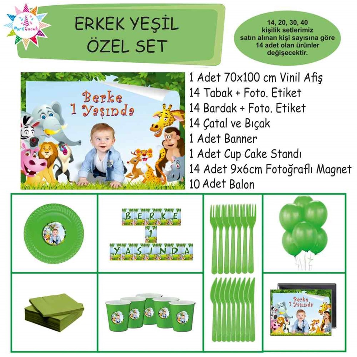 Mavi Safari Parti Süsü Özel Set 