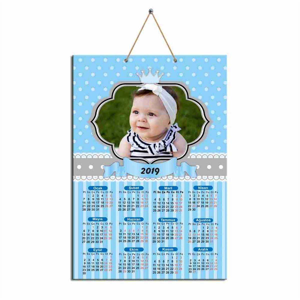 Mavi Taç Karton Takvim  