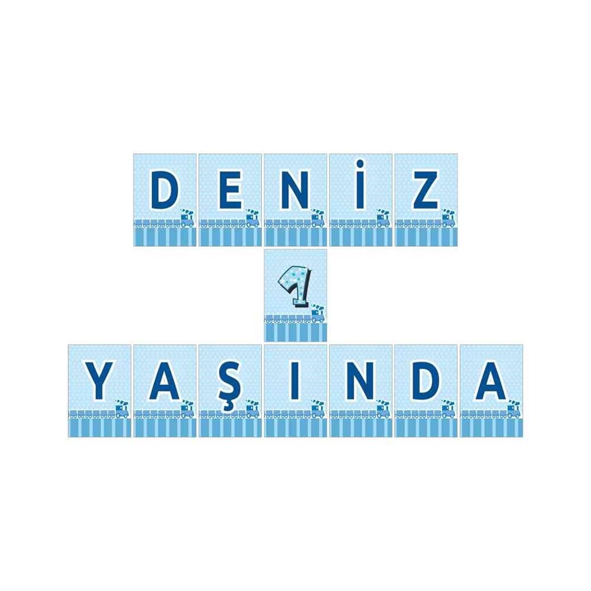 Mavi Tren Konsept Harf Banner 