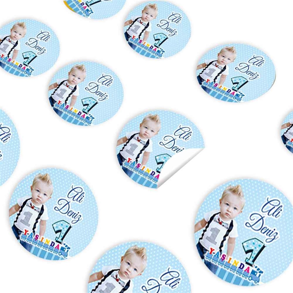 Mavi Tren Konsept Sticker 30 Adet 