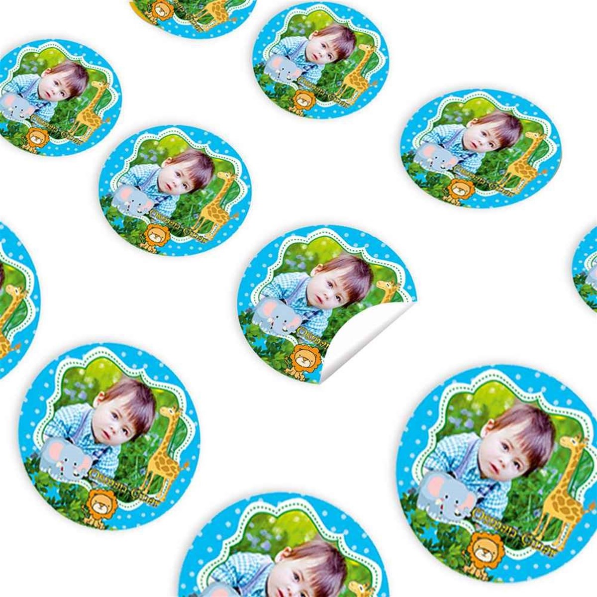 Mavili Ormanlı Konsept Sticker 30 Adet 